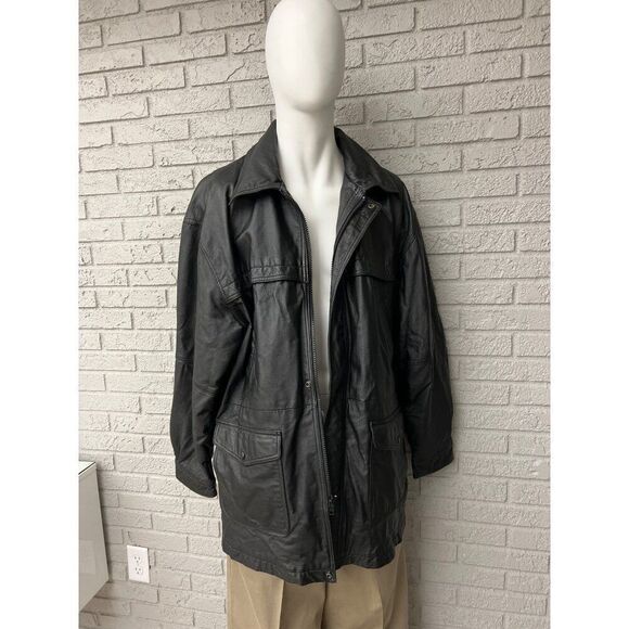 Wilsons Leather Experts Men Black Leather Jacket Size XL - Picture 5 of 14